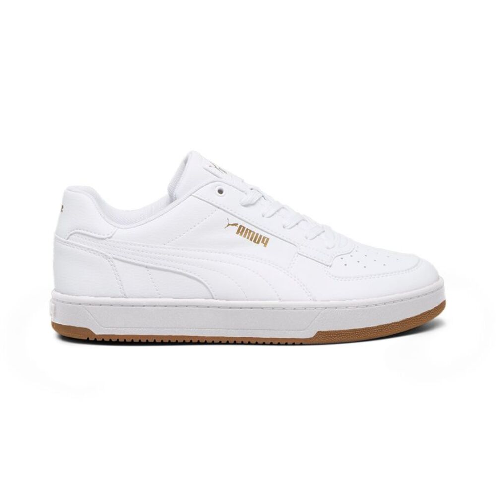 Puma Men's White Classic Court Sneakers with Gum Sole